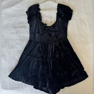 Black Velvet Romper Urban Outfitters L